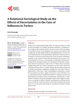 A Relational Sociological Study on the Effects of Uncertainties in the Case of Influenza in Turkey