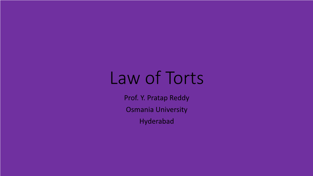 Law of Torts Prof