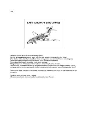 Basic Aircraft Structures