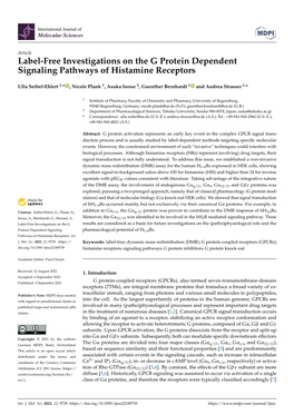 Label-Free Investigations on the G Protein Dependent Signaling Pathways of Histamine Receptors