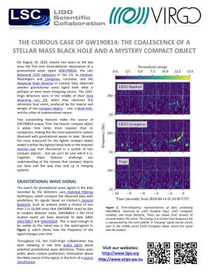 The Curious Case of Gw190814: the Coalescence of a Stellar Mass Black Hole and a Mystery Compact Object