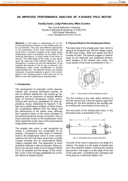 An Improved Performance Analysis of a Shaded Pole Motor
