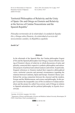 Ors and Ortega on Einstein and Relativity at the Service of Catalan Noucentisme and the Spanish Republic*
