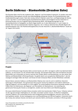 Bauprojekt Berlin Südkreuz – Blankenfelde (Dresdner Bahn)