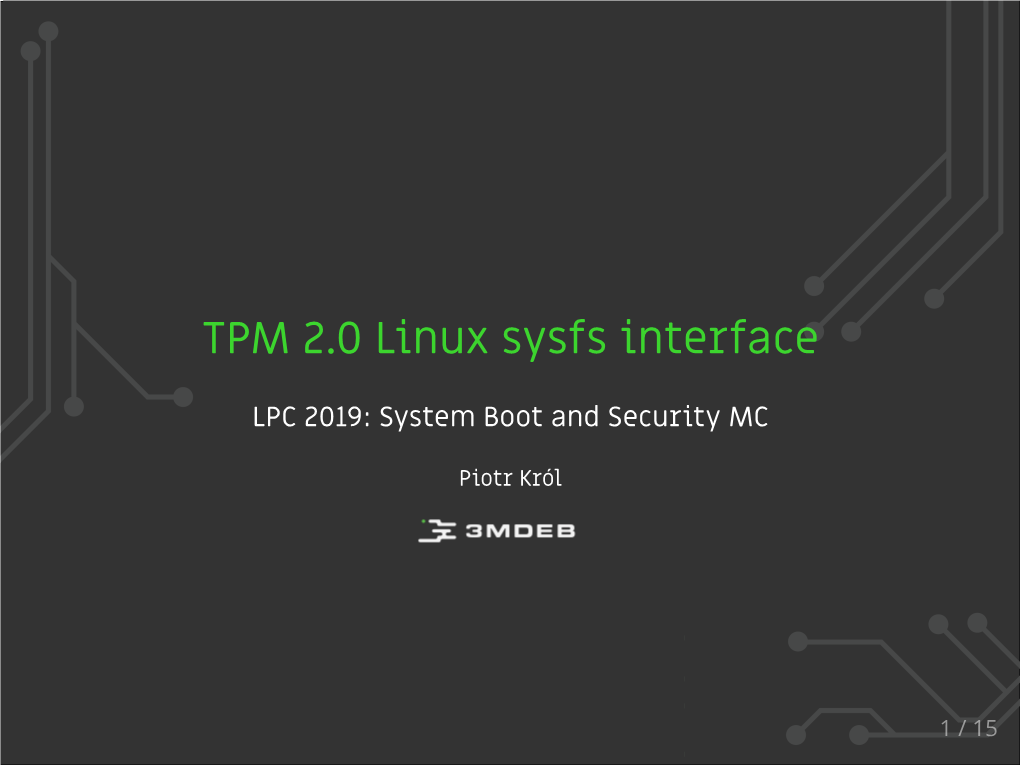 TPM 2.0 Linux Sysfs Interface.Pdf