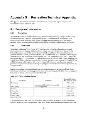 Appendix S: Recreation Technical Appe