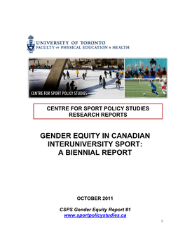 Gender Equity in Canadian Interuniversity Sport: a Biennial Report