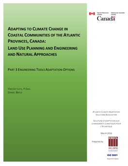 Adapting to Climate Change in Coastal Communities of the Atlantic Provinces, Canada: Land Use Planning and Engineering and Natural Approaches