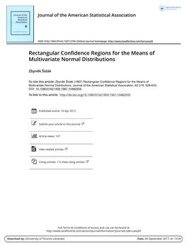 Rectangular Confidence Regions for the Means of Multivariate Normal Distributions