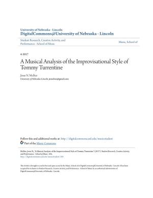 A Musical Analysis of the Improvisational Style of Tommy Turrentine Jesse N