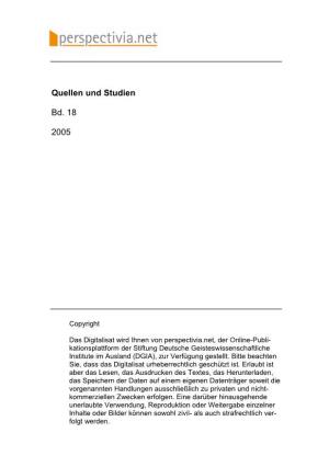 Quellen Und Studien Bd. 18 2005