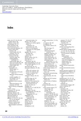 Abulia, 166, 197, 224, 236, 260 Caudate Infarcts, 401 Thalamic