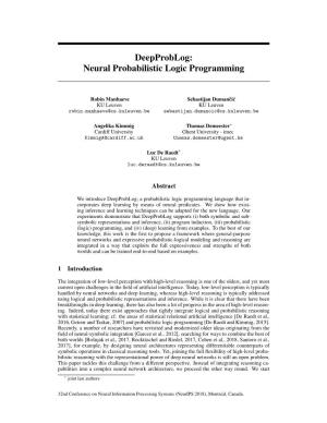 Deepproblog: Neural Probabilistic Logic Programming