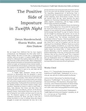 The Positive Side of Imposture in Twelfth Night (Manderscheid, Wallin, and Diakow)