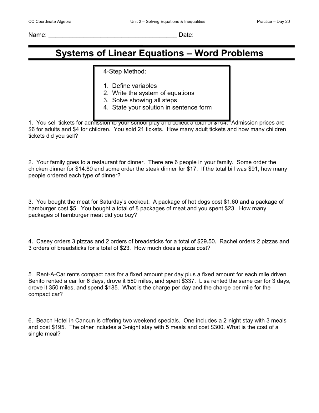 Algebra I Part IIA