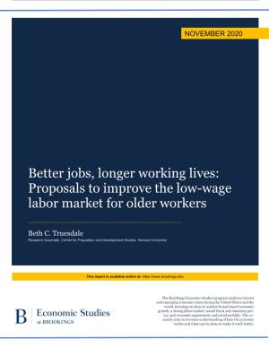 Proposals to Improve the Low-Wage Labor Market for Older Workers