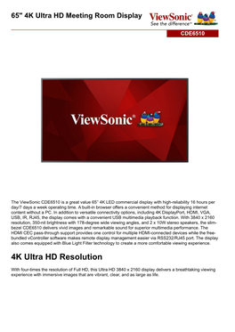 4K Ultra HD Resolution