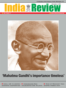 'Mahatma Gandhi's Importance Timeless'