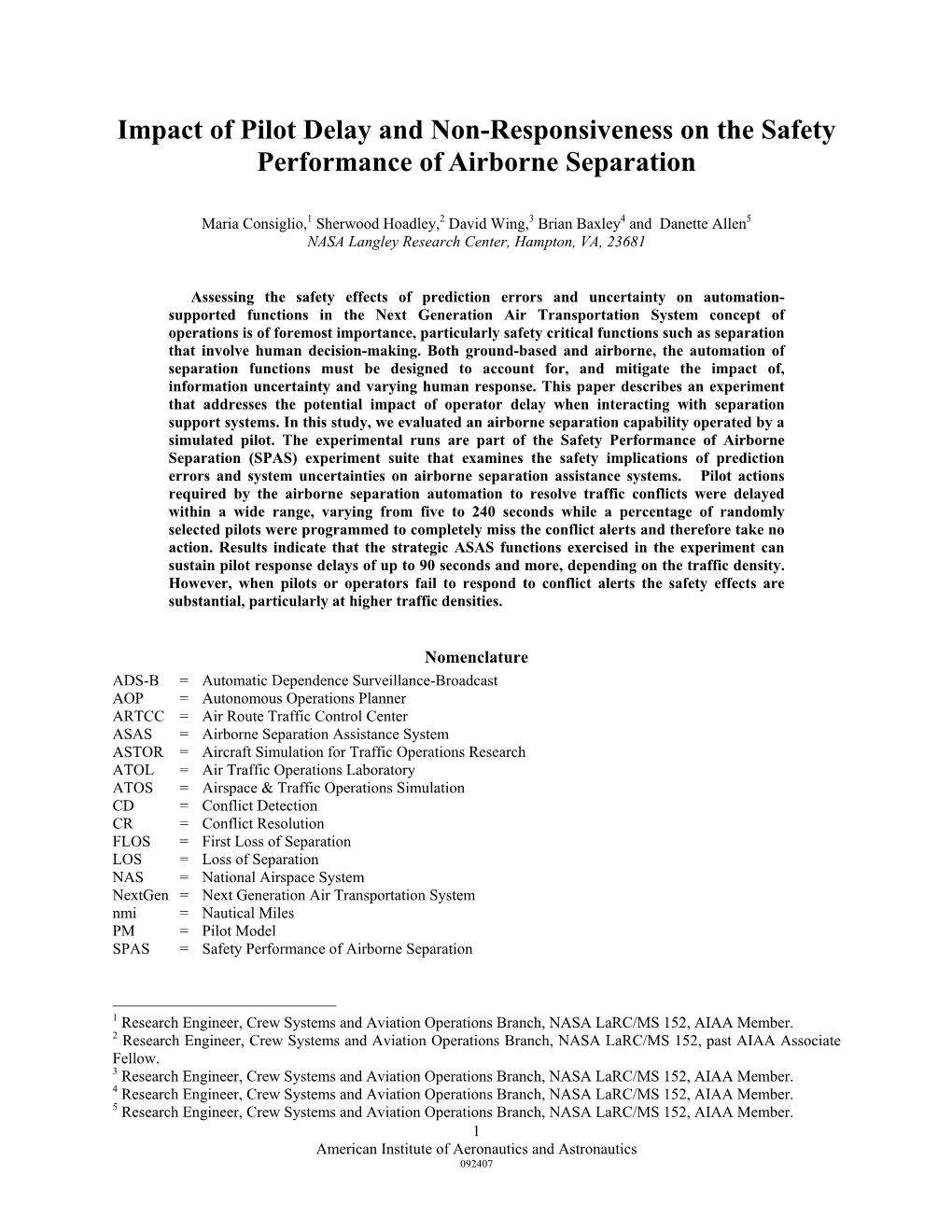 Impact of Pilot Delay and Non-Responsiveness on the Safety Performance of Airborne Separation