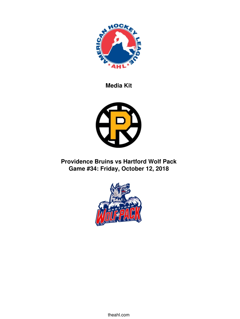 Media Kit Providence Bruins Vs Hartford Wolf Pack Game #34