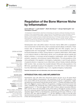 Regulation of the Bone Marrow Niche by Inflammation