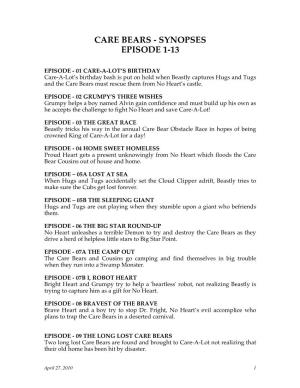 Care Bears - Synopses Episode 1-13