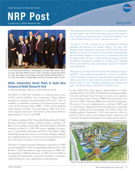 NRP Post a Publication of NASA Research Park Spring 2009