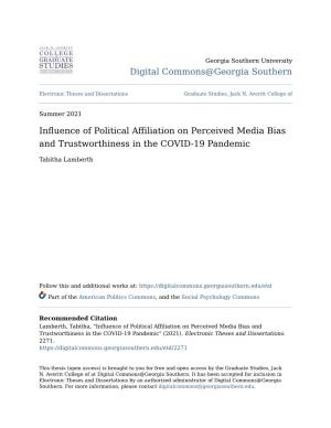 Influence of Political Affiliation on Perceived Media Bias And