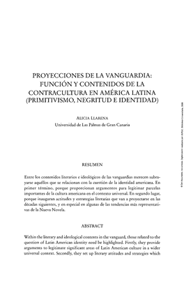 Proyecciones De La Vanguardia: Función Y Contenidos De La Contracultura En América Latina (Primitivismo, Negritud E Identidad)