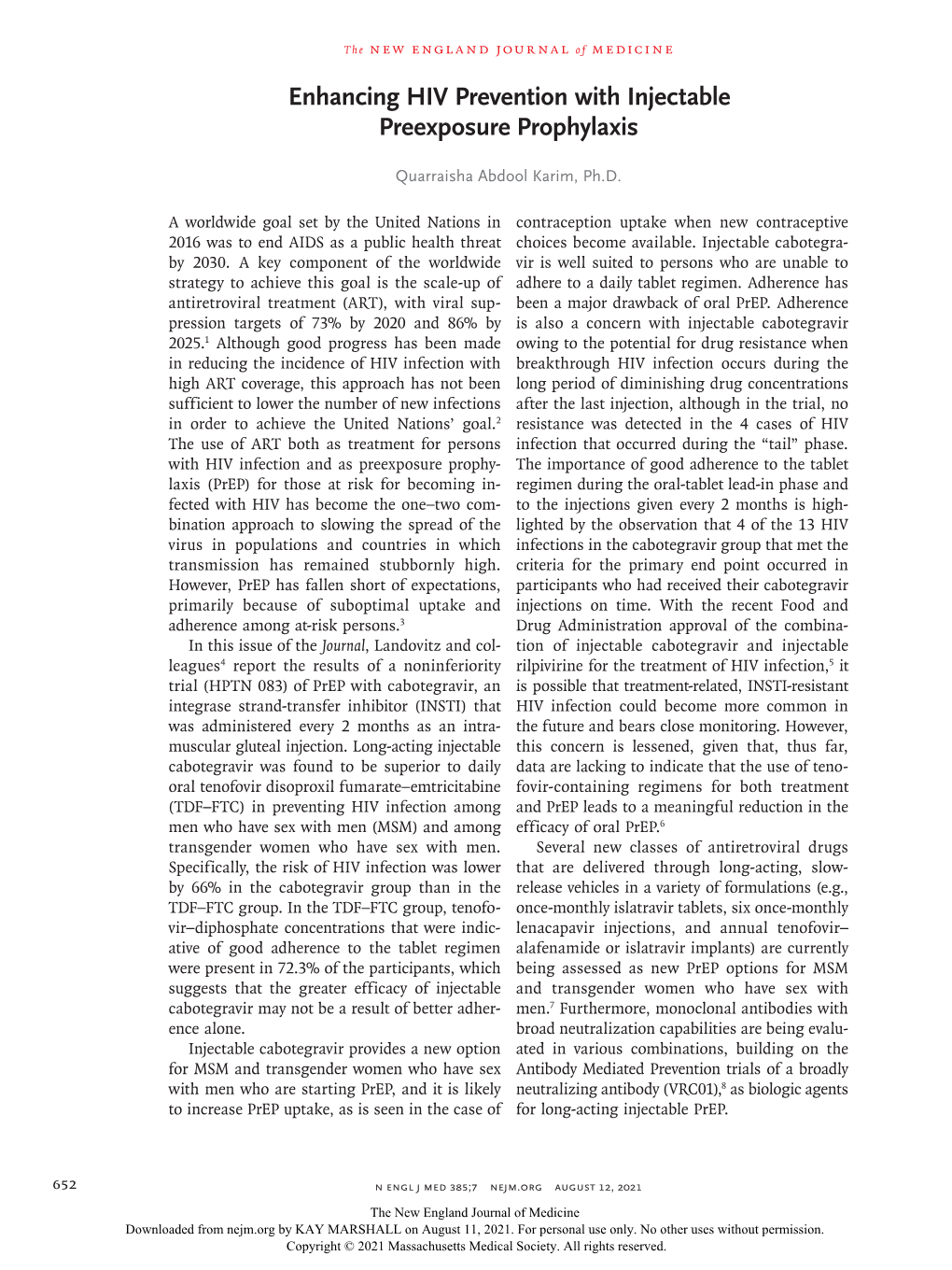 NEJM Editorial