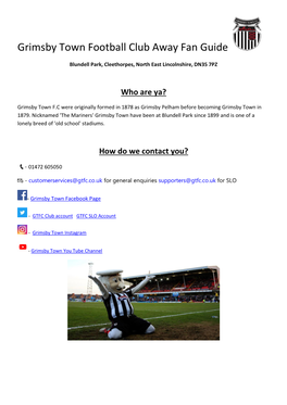 Grimsby Town Football Club Away Fan Guide