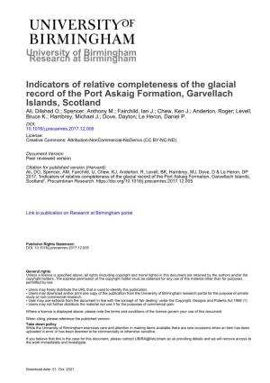 Indicators of Relative Completeness of the Glacial Record of the Port Askaig
