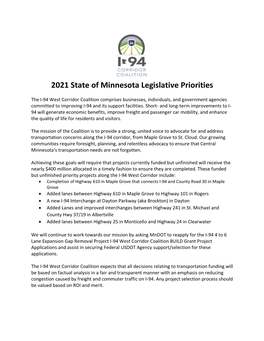 2021 State of Minnesota Legislative Priorities