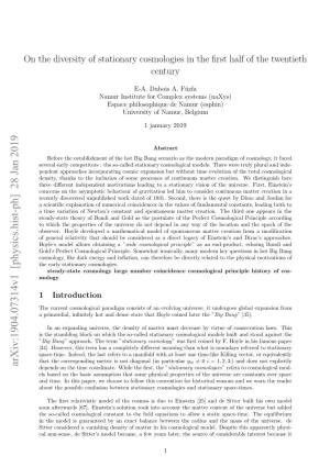On the Diversity of Stationary Cosmologies in the First Half of The