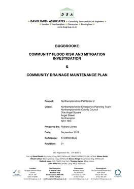 Bugbrooke Community Flood Risk and Mitigation Investigation Community Drainage Maintenance Plan