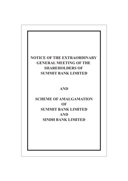 Scheme of Amalgamation 2018 (Summit Bank)