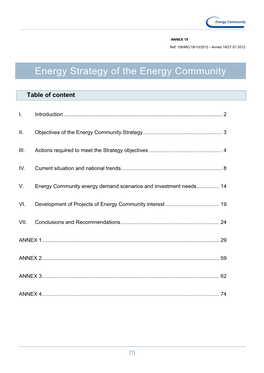 Energy Community Strategy