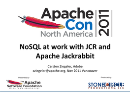 Nosql at Work with JCR and Apache Jackrabbit