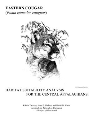 Eastern Cougar Habitat Suitability Analysis
