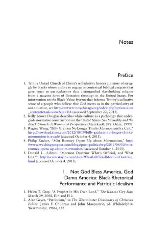 Preface 1 Not God Bless America, God Damn America: Black