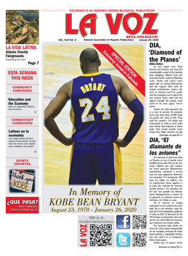 Kobe Bean Bryant in Memory Of