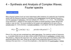 4 – Synthesis and Analysis of Complex Waves; Fourier Spectra