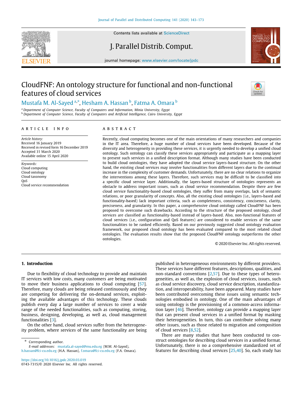 Cloudfnf: an Ontology Structure for Functional and Non-Functional Features of Cloud Services ∗ Mustafam