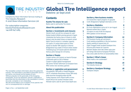 Global Tire Intelligence Report RESEARCH Dateline: 30 Sept 2016