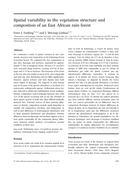Spatial Variability in the Vegetation Structure and Composition of an East African Rain Forest