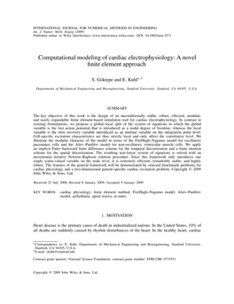 Computational Modeling of Cardiac Electrophysiology: a Novel Finite