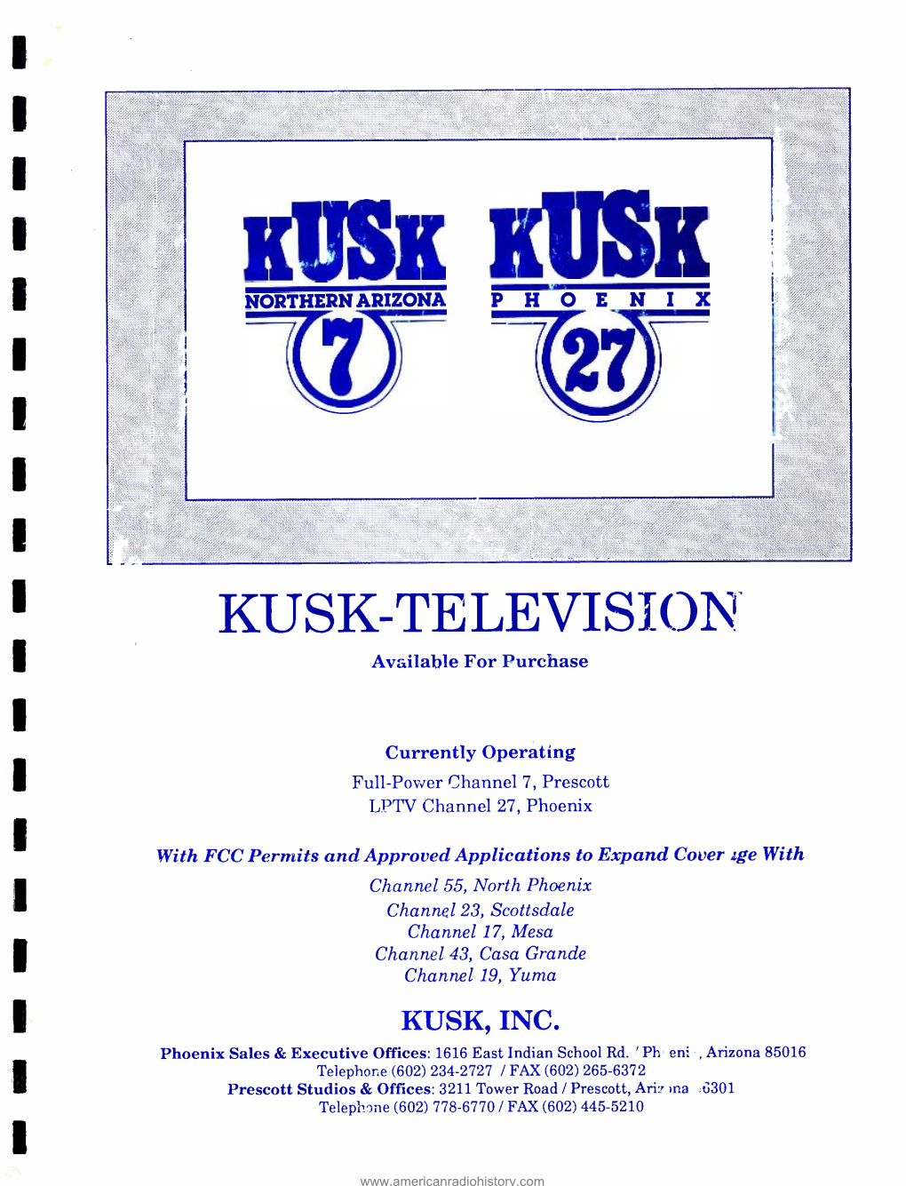 KUSK- Television Available for Purchase