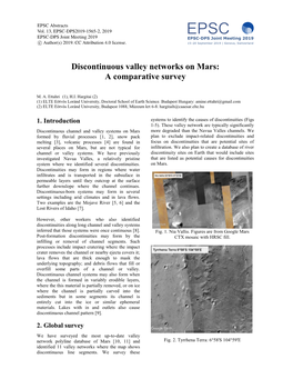 Discontinuous Valley Networks on Mars: a Comparative Survey