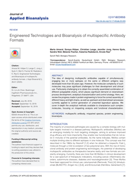 Engineered Technologies and Bioanalysis of Multispecific Antibody Formats