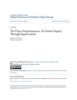 The Dance Impermanence: an Artistic Inquiry Through Improvisation